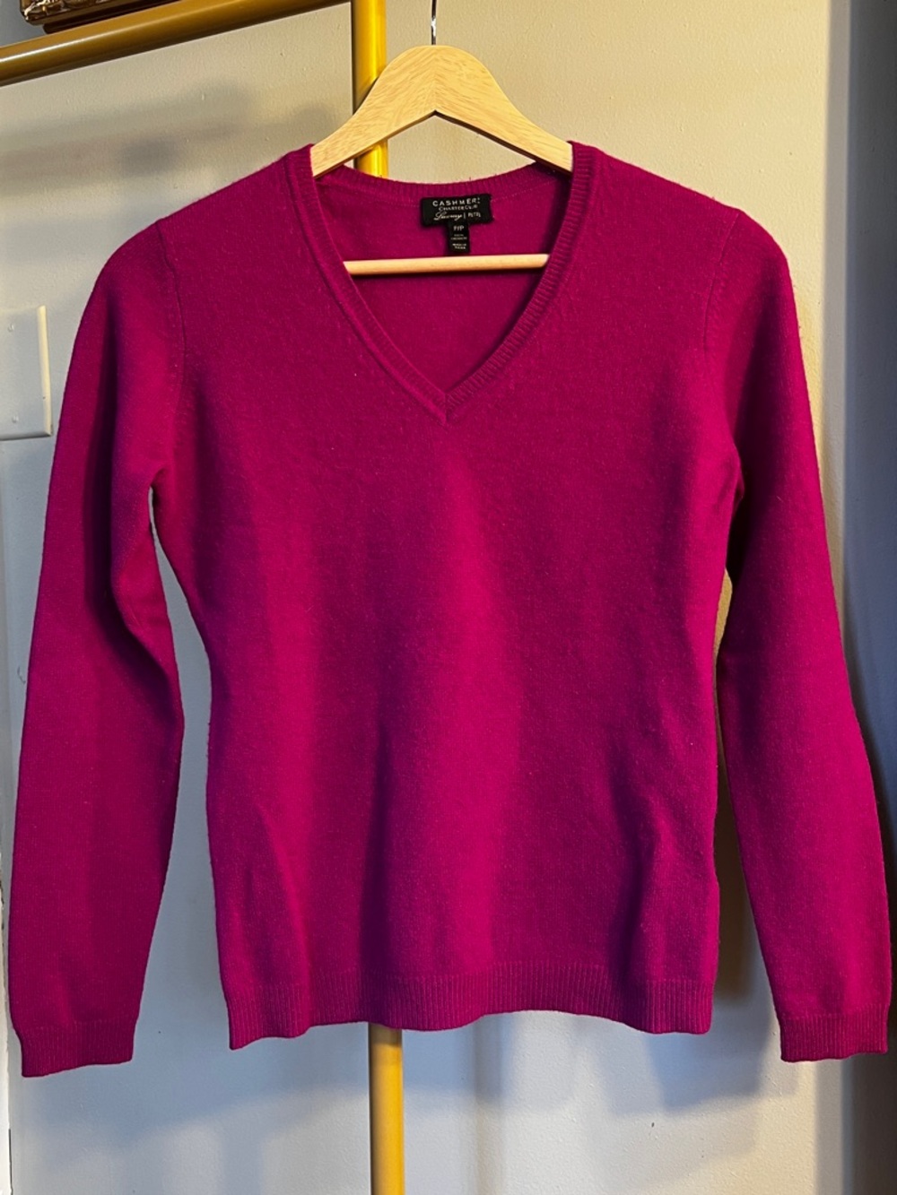 Charter Club Cashmere V-Neck Sweater - Fuchsia
